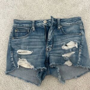 American eagle ripped jeans shorts with lace pockets